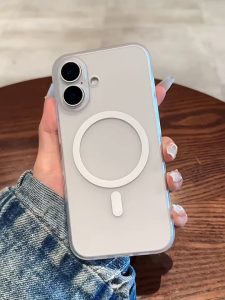 CrashStar Magnetic Matte Translucent Ultra Thin Hard Shockproof Phone Case For iPhone 17 16 15 14 13 12 11 Pro Max Plus Wireless Charging Phone Cover Frosted Skin-friendly Anti-fingerprint Solid Color Clear Phone Shell