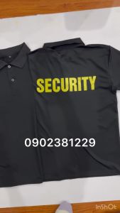 Áo thun bảo vệ màu đen Security sau lưng