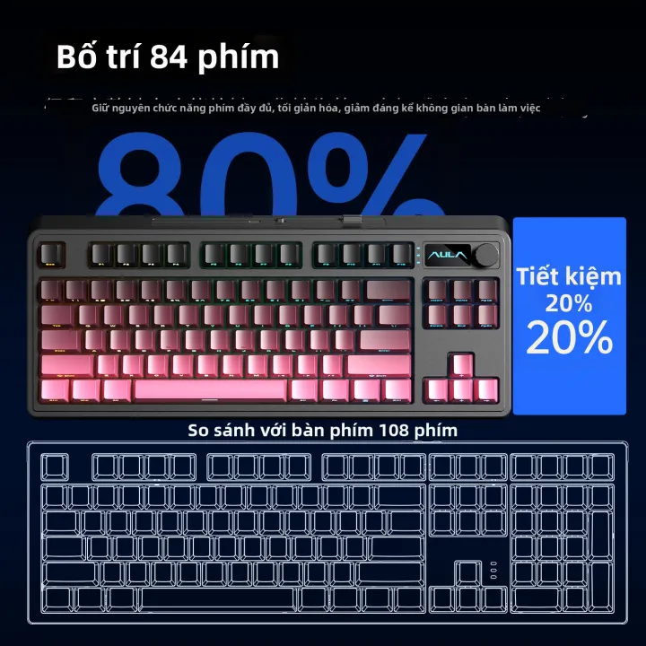 AULA | Bàn Phím Không Dây Bluetooth Đa Chế Độ RGB Cảm Giác Cơ | BigBuy360 - bigbuy360.vn AULA | Bàn Phím Không Dây Bluetooth Đa Chế Độ RGB Cảm Giác Cơ | BigBuy360 - bigbuy360.vn