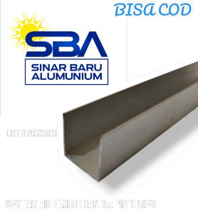 Lis U alumunium profil tembok 2 cm X2 cm panjang 200 cm