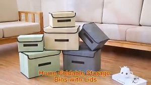 2in1 Plain Color Foldable Storage Box Organizer With Cover set sundries box dormitory clothes pants
