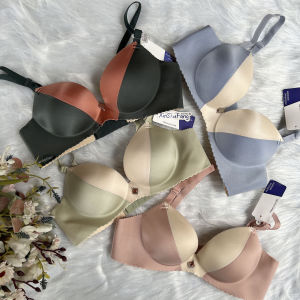 Áo ngực đúc su phối lụa không gọng dày 3cm cúp ngực chéo