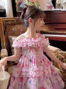 (KIDSFO-13) Dress Anak Perempuan Fashion Korea Corak Bunga Menawan