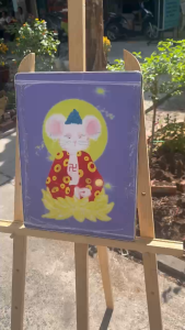 Tranh Gỗ Tráng Gương Treo Tường - Tranh Động vật Đáng Yêu Cá voi thỏ cáo H4