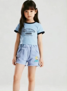 [Fast Shipping] Jeans Shorts for Kids Girl Printed Embroidery Pattern Kids Denim Shorts for Girl 3-10 Yrs