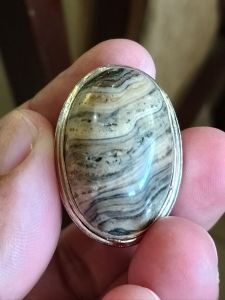 CINCIN BATU AKIK KARANG NUNGGAL MOTIF ASLI NATURAL