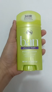 Ban Deodorant Invisible Solid Shower Fresh 2.6oz – 24H Anti-Perspirant Sweat & Odor Protection for Women & Men