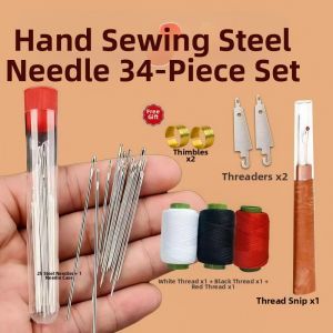 Strong Durable Sewing Needles 34 Pieces