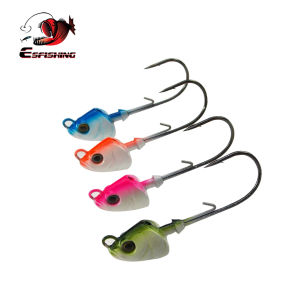 ESFISHING Colorful Nickle Plated High Carbon Steel Fish Hooks for Soft Bait Bass Fishing Gear Stream Lake Ocean Beach