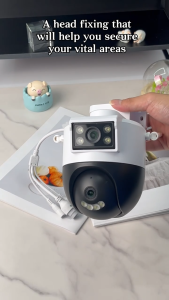 Kamera CCTV V380 Pro  360 ° Kamera keamanan lensa ganda WiFi terhubung ke telepon Kamera keamanan penglihatan malam
