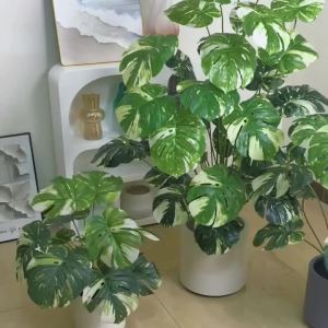 Cây Monstera Nhân Tạo 40-108cm Cây Cọ Giả Lá Rùa Trang Trí Bằng Lụa Xanh Cho Nhà Vườn Phòng Văn Phòng - Cây Nhựa Dùng Trong Nhà Và Ngoài Trời