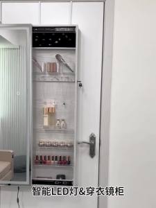 Wall Mirror full length mirror with storage full body mirror wall mount mirror with rack wall mirror full length smart mirror multifunctional treasure chest 镜子全身