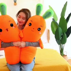 Creative Cute Carrot Bolster Pillow Bedding Carrot Soft Plush Toy Anak Patung Carrot Funny Present Sweet Valentine Gift