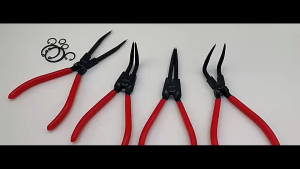 Bent Long Nose Internal Snap Ring Pliers Heavy Duty Cylinder Circlip Remover for Auto Garage Work