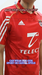 [READY STOCK] MENS SHINY JERSEY SPORT FOOTBALL EXERCISE GYM COLLAR SHIRT (Wei-Shop)