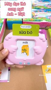 Máy đọc thẻ tiếng Anh Chính Hãng Freeship Máy đọc thẻ Flashcard song ngữ 122 thẻ 244 từ vựng - Đồ chơi giáo dục sớm