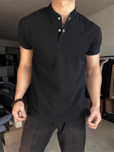 Áo Thun Polo Nam Cổ Henry American Henry Mùa Hè Thường Ngày Dáng Rộng Thoải Mái Không Cần Ủi Áo Thun Tay Ngắn Tập Thể Dục