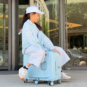 Perfect Kids Gift! 20inch Ride-On Suitcase w/ Cup Holder & PWD Lock - Durable Stylish Carry-On Luggage for Toddler Boys Girls (Best Birthday Gift)