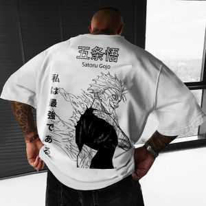 Gojo Satoru อะนิเมะ Jujutsu Kaisen ฤดูร้อนเสื้อยืด Harajuku ผู้ชายผู้หญิงขนาดใหญ่ Vintage Streetwear แขนสั้นสบายๆ Y2