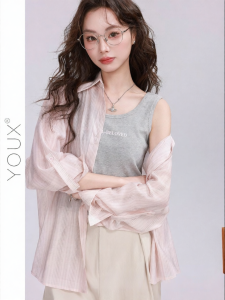 YOUXIANG | Bộ Áo Dài Tay Chống Nắng Màu Hồng Elegance