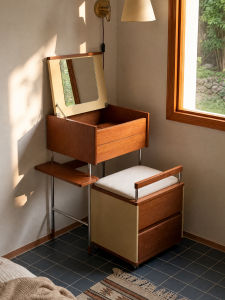 MENGLU | Integrated Dresser Nightstand Vintage Bauhaus Compact Wooden Vanity