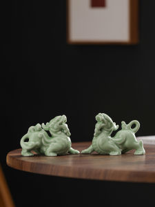 Lucky Ceramic Feng Shui Office Desk Decorations Pair Wealth Attracting Xiu Sculptures Chinese Style Home Accessories Gifts