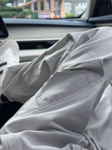 Clenafit Grey Workwear Paratrooper Pants Mens Summer Breathable American Ice Silk Thin Quick Dry Straight Leg Casual Trousers