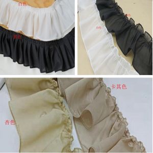10CM Folded Hem Trim for Clothing Skirt Neckline Fabric Art Drapery Silk Lyocell Pleated Lace Trim Home Sewing DIY Accessories