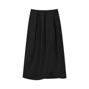 Chân Váy Midi Cạp Cao Hình Nụ Tulip Pháp