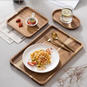 Japanese Wooden Serving Tray Rectangular