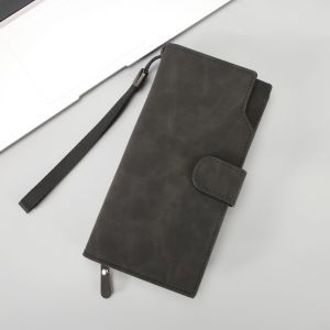 Long Zipper Buckle Genuine Leather Wallet for Men Can Hold Mobile Phone Bank Card Driving License Youth Coin Leather Wallet