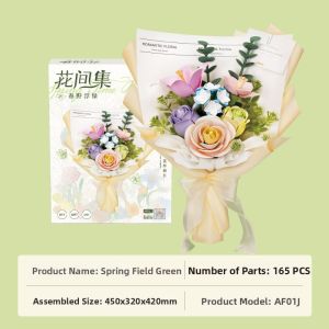 JINWUCHUANGYI | Creative Stress Relief Girls Dynamic Flower Bouquet Building Blocks