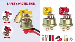  CNSPEED 200A 24V Battery Isolator Disconnect Switch Kit Power Cut Off Battery Switch Metal Knob With Lock Bracket For Boat RV
