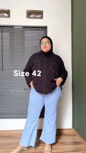 Celana Panjang Jeans Cutbray Wanita Jeans Cutbray Highwaist Premium jumbo 39-42