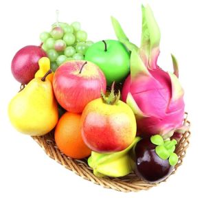 Artificial Fruit Decorative Plastic Vegetables Fake Apple Pear Grape Banana Home Party Event Decoration