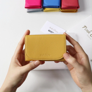 Ví Đựng Thẻ Card Mini PINK OHARA Sophia Da Bò Thật