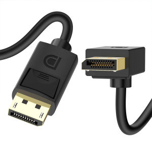 90 Degree Displayport 1.4 Adapter Cable Right Angle Display Port Cable Upward Angled 8K/60Hz 4K/144Hz for Gaming Monitor