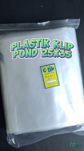 Plastik Klip Pond 25x35 (isi 100pcs) Bening / Packing Baju Oval Jinjing Kaos Seal Zip Lock Cetik