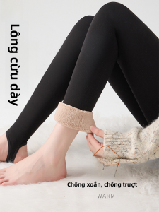Miiow | Thickened Fleece Womens Warm Pants Long Tube Footwear Autumn Winter Base Layer Pants Northeast Extra Thick Leg Shaping Cotton Pants