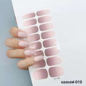 16 เคล็ดลับ UV กึ่งหายสติกเกอร์เล็บเจลเล็บ Wraps ฝาครอบกาวเล็บ Decals Patch Sliders UV โคมไฟ Cured Decal