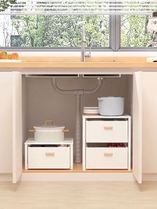 Borong365 Stackable Kitchen Pull Out Drawer Sliding Cabinet Basket Laci Dapur 厨房置物架 Condiment Organizer Rack Laci