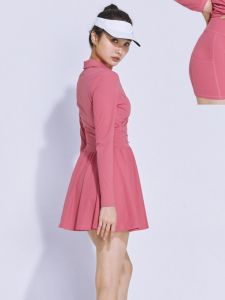 CJLINDF | Professional High-Waisted V-Neck Long-Sleeved Tennis and Golf Dress