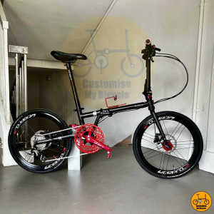 ♠️ Fnhon Gust 22” • 𝗠𝗥𝗧/𝗕𝘂𝘀-𝗙𝗿𝗶𝗲𝗻𝗱𝗹𝘆 Shimano 10s 𝟭𝟰 𝗙𝗿𝗲𝗲𝗯𝗶𝗲𝘀 Tiagra • Folding Foldie Bike • 20” inches 451 • Matte Black • Rear Derailleur Shifter Litepro Spiderweb 53t Chainring Hito Java Oyama • Customise My Bicycle •