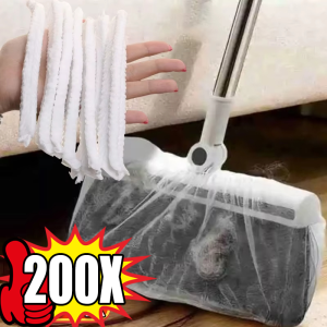 200Pcs Disposable Elastic Broom Dusting Cover / Thickened Non-woven Fabric Broom Sleeves / Electrostatic Dust Paper