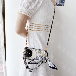 Retro Honor Magicv3 Phone Case Womens Crossbody Strap Foldable Screen Silk Scarf Handbag Anti-Fall Protection Cover