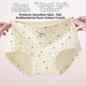 JIFANPAUL | Antibacterial Seamless Breathable Womens Cotton Briefs
