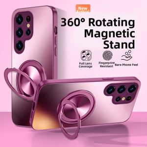 Pintop | Elegant Premium Matte Glass Phone Case With Stand For Samsung S25 Ultra