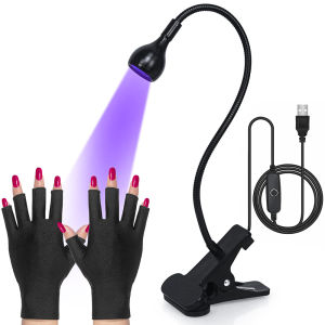 LINMANDA LED Nail Lamp with Gooseneck and Clamp Adjustable Portable UV Light for Manicure Curing Light for Salon Nail DIY Home