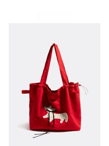 MABULA | Dopamine Styled Lettered Canvas Bag Large Capacity