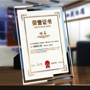 SHANCHEN | A4 Crystal Glass Certificate Frame